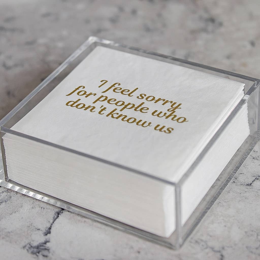 Maven Home - Wholesale Disposable Napkin - Linen-Feel Cocktail Napkins, Feel Sorry6