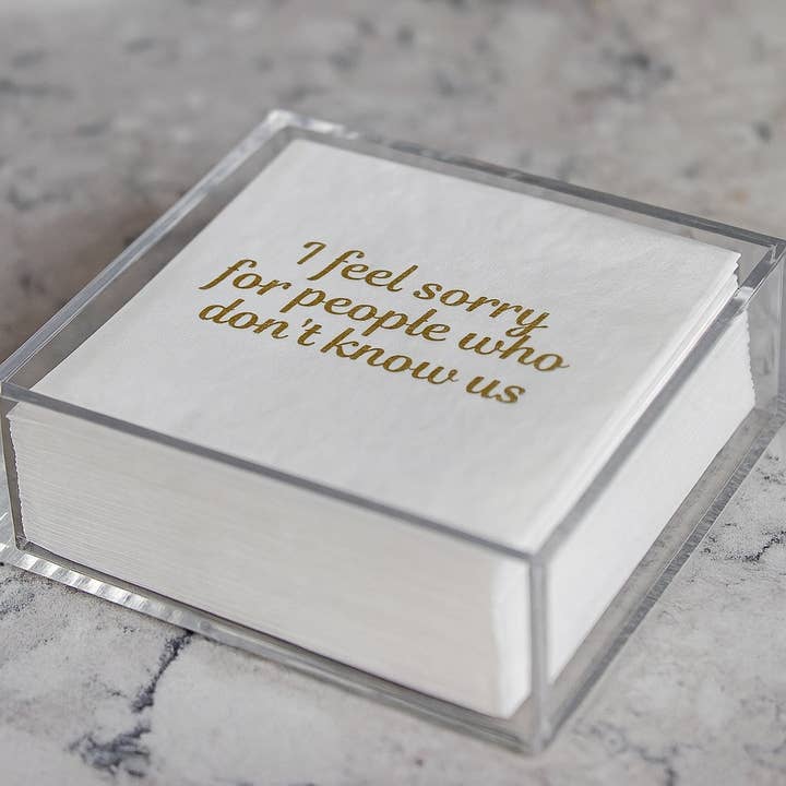 Maven Home - Wholesale Disposable Napkin - Linen-Feel Cocktail Napkins, Feel Sorry6