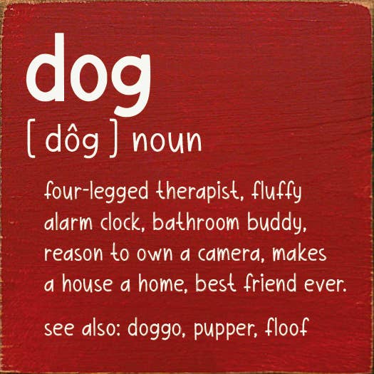 SAWDUST CITY – Engroshandel Skilt – Hund [hund] navneord - Firbenet terapeut, blødt træskilt3