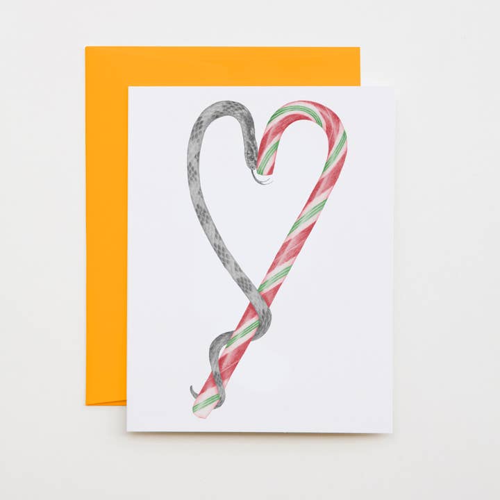 Central & Gus - Wholesale Stationery/Notecard Set - Archie Jupiter Candycane Corn Snake Note Card