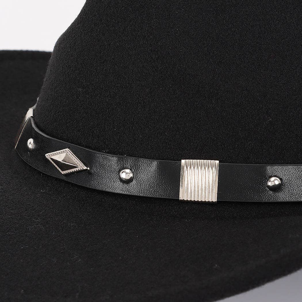 3AM BY H&D ACCESSORIES - Vente Chapeau en feutre - femme - Chapeau Fedora Western en fausse laine4