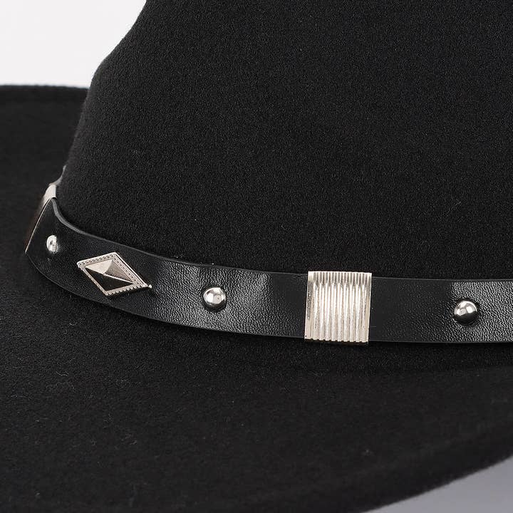 3AM BY H&D ACCESSORIES - Vente Chapeau en feutre - femme - Chapeau Fedora Western en fausse laine4