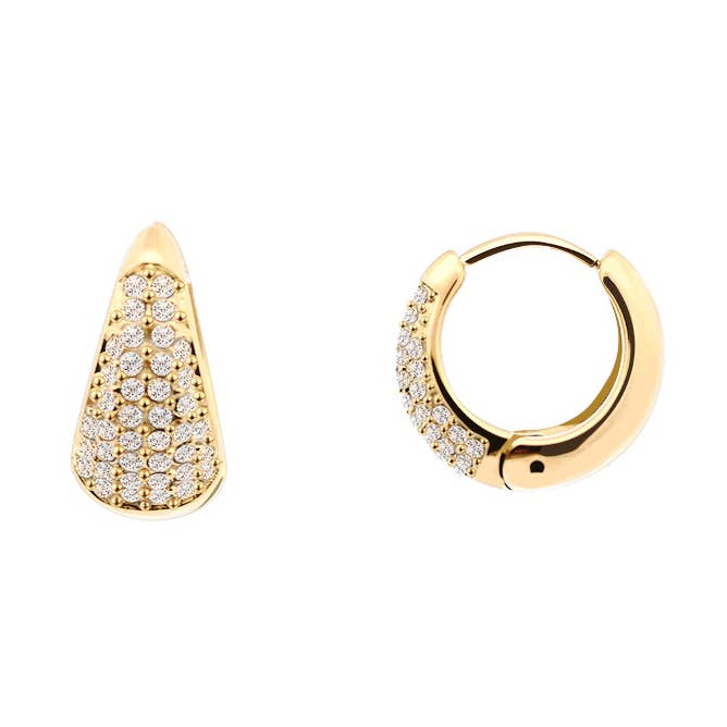 HOOP EARRINGS WITH ZIRCON - JN24104B777 for wholesale by AMORINO SRL