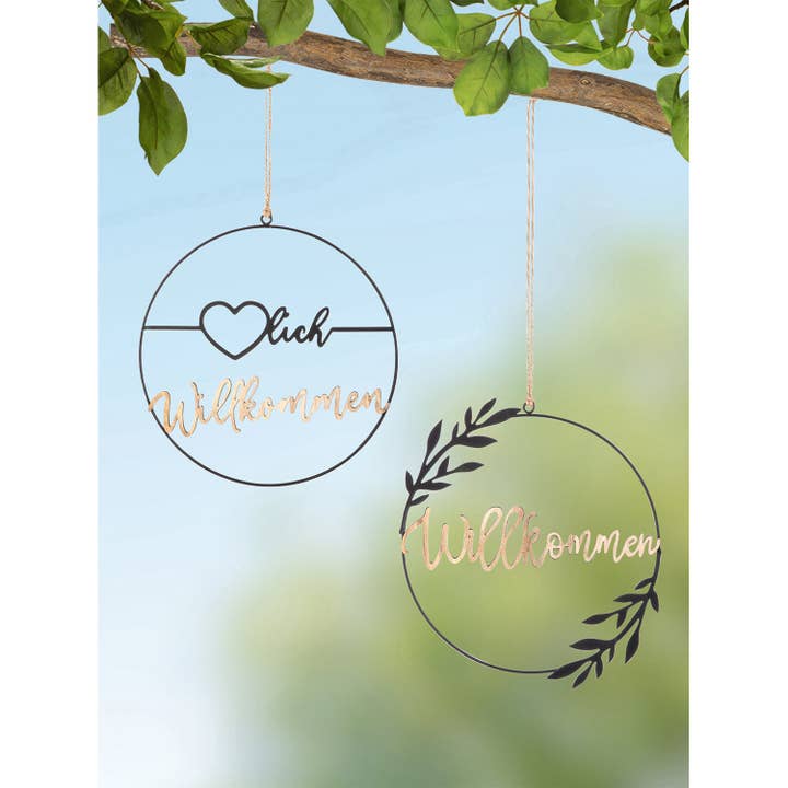 Gilde Handwerk Macrander GmbH & Co. KG – Cabide de porta por atacado – Gancho redondo de boas-vindas H. 25 cm - 2 modelos sortidos1