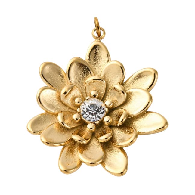 Gold Luminous Blossom Charm for wholesale by The Charm Bar Company