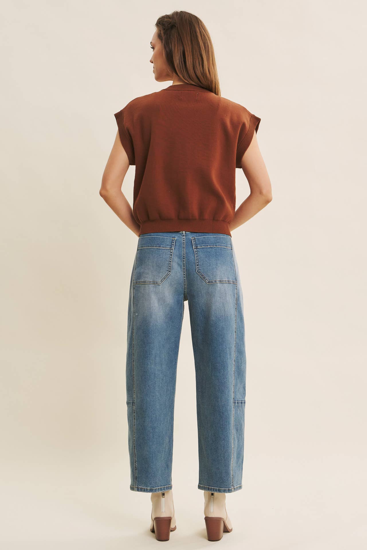 DENIM LAVÉ JEANS VINTAGE LAVÉS EXTENSIBLES ET SURDIMENSIONNÉS SANS EFFORT en vente sur Faire15