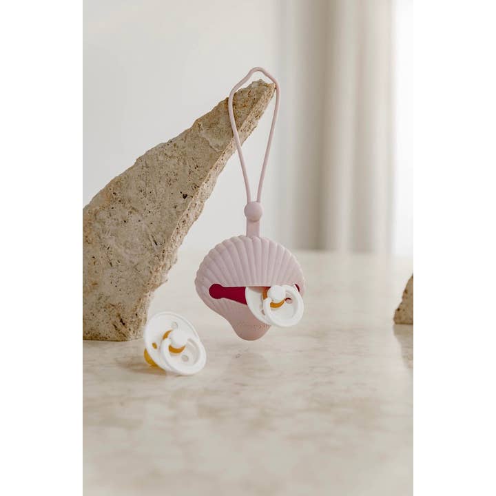 Woven Kids - Wholesale Pacifier Clip - Baby - Shell dummy holder - Petal1