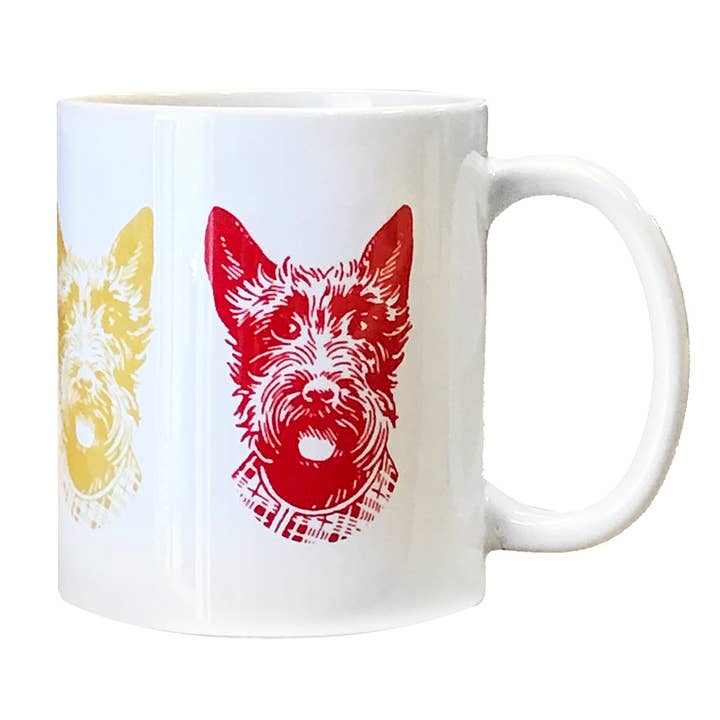Scottie Dog-colorful headshot-11 oz for wholesale by Mugs by Go Jump in the Lake