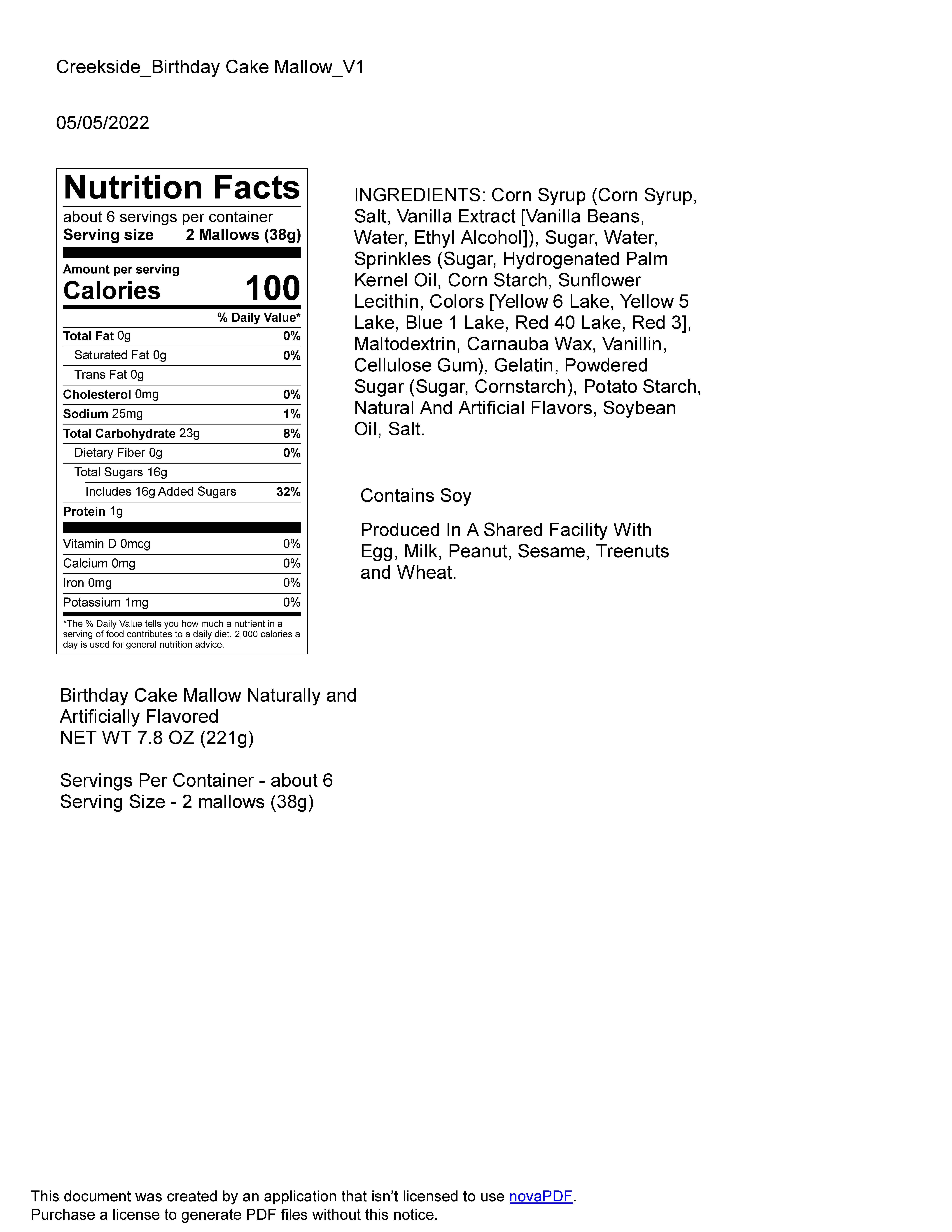 Creekside Mallow Co. - Wholesale Marshmallow - Birthday Cake Mallows (grote zak, 12 stuks)3