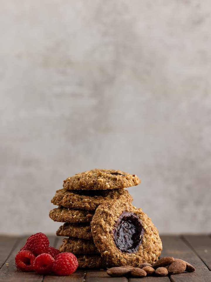 Raspberry Almond Cookies 4oz/4ct for wholesale by Butterfly Bakery of Vermont