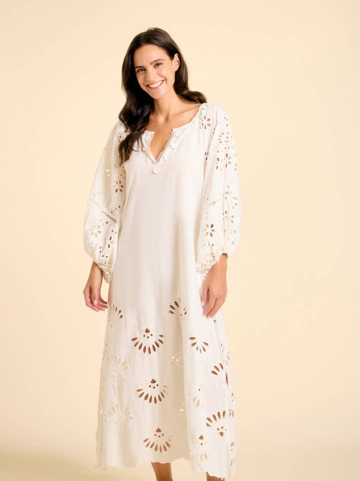 Donna Maxi Dress - White for wholesale by Sitano
