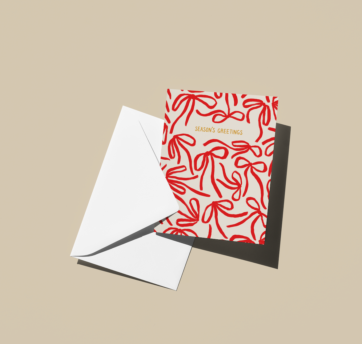 Three Strands Design - Wholesale Christmas Card - Red Bows Season's Greetings Card Holiday and New Year's Card2