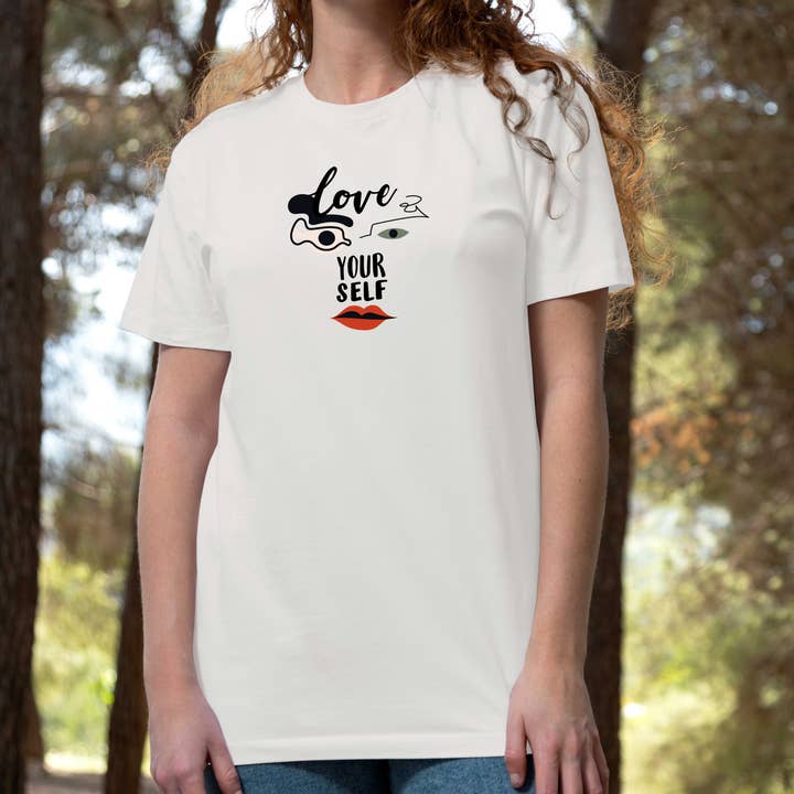 GoboxPrintCo – wholesale Skjorta - Unisex – Älska dig själv abstrakt ansikte T-shirt