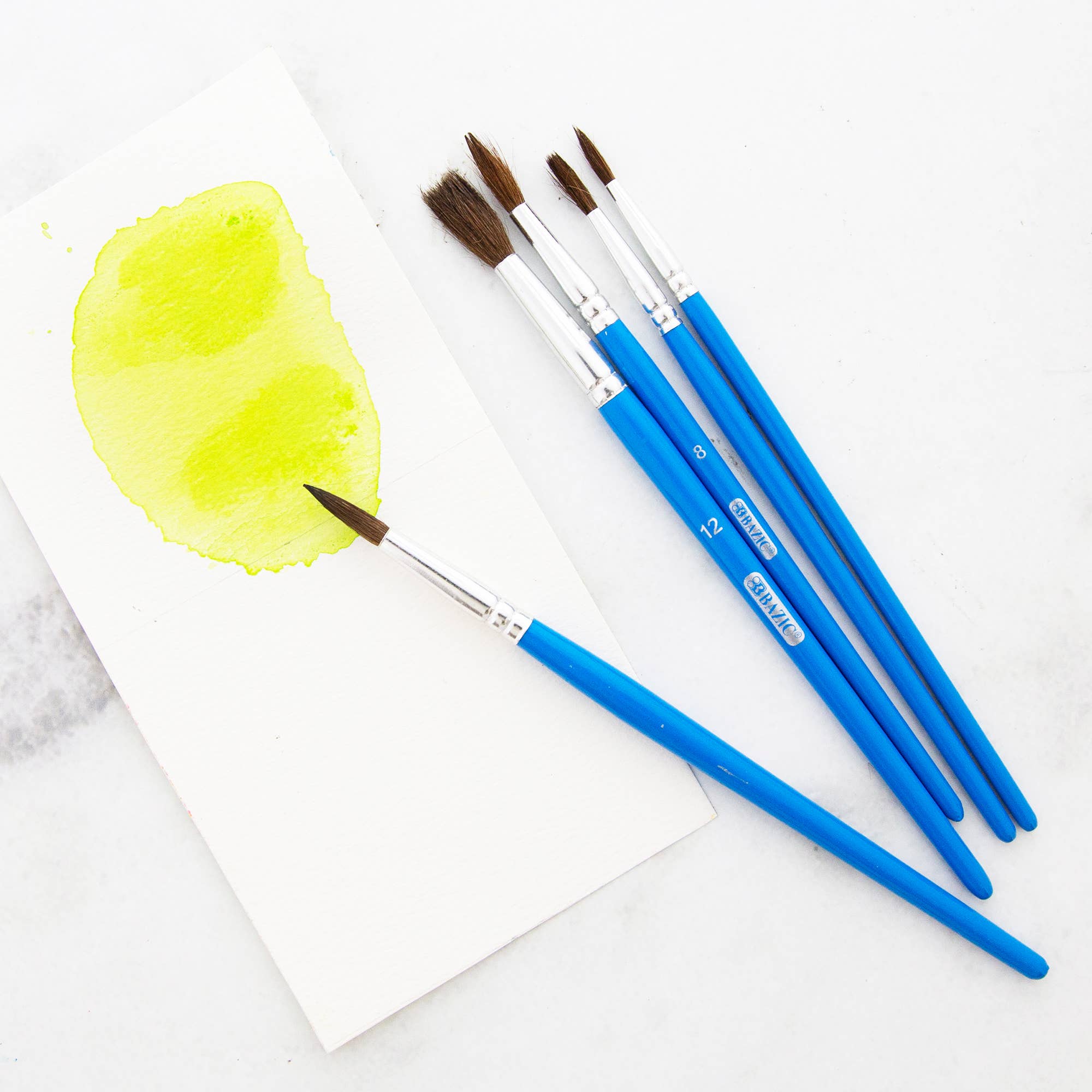 BAZIC Products - Vente Pinceaux à peinture/cire - Pinceau rond en poils naturels (5/paquet)1