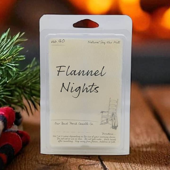 Nuits de Flanelle Cire Fondante pour la vente par Our Back Porch Candle Co