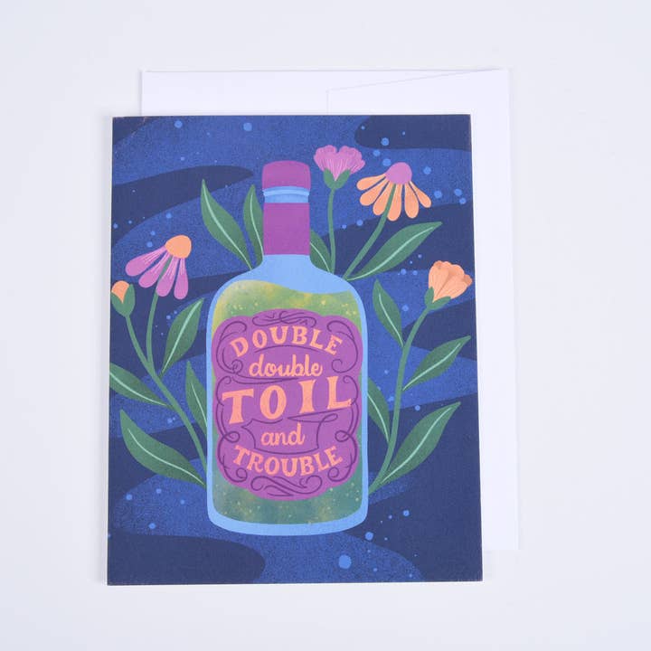 Toil and Trouble Halloween Greeting Card for wholesale by Palindrome Art