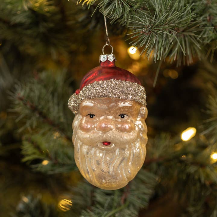 Ragon House - Wholesale Ornament - 4.75" SANTA HEAD ORNAMENT