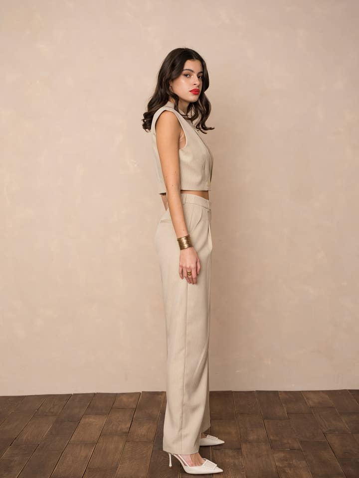 LULUMARY - Vendita all'ingrosso Blazer - Donna - Blazer senza maniche a righe V33125