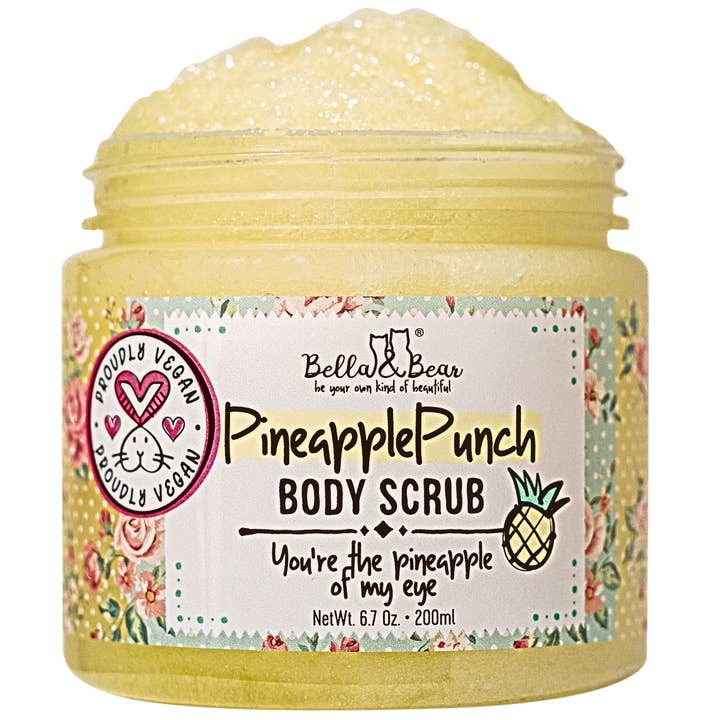 Pineapple Punch Body Scrub | Body Soap & Moisturizer 6.7oz for wholesale by Bella & Bear