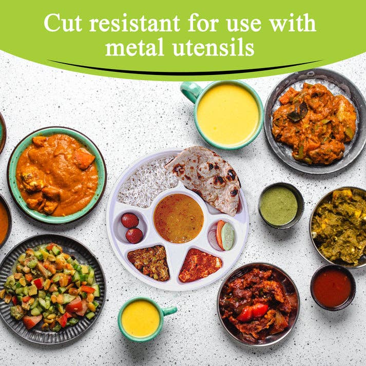 Three Leaf Products - Wholesale Disposable Plate - Three Leaf 7 Compartment Bagasse Round Plate, 200 Ct.3