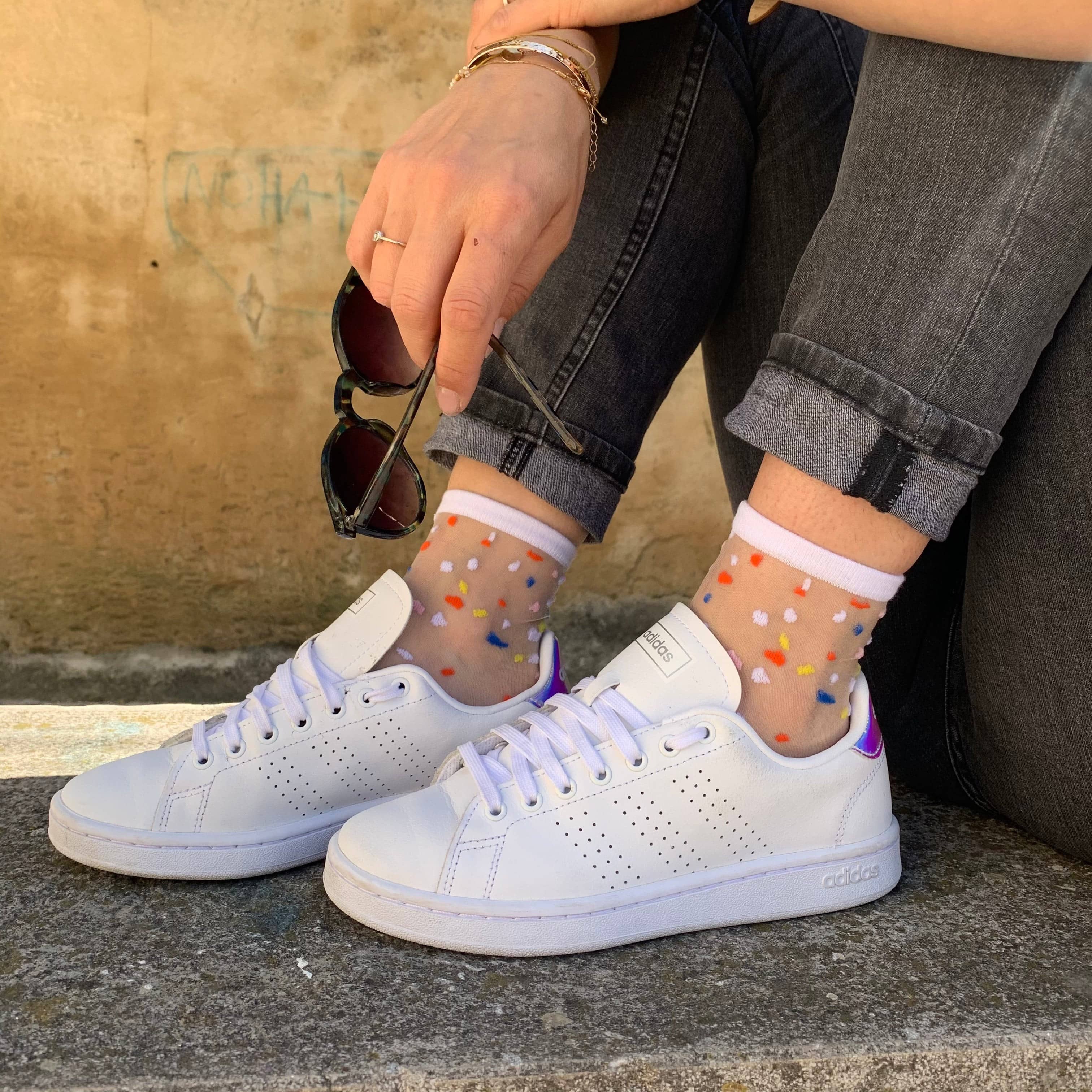 sockette – wholesale Strumpor - Dam – Annabelle - Konfetti transparent fantasystrumpa för kvinnor1