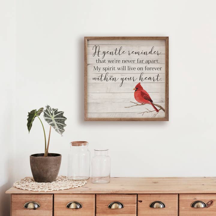 Kendrick Home - Wholesale Sign - Within Your Heart Cardinal Whitewash