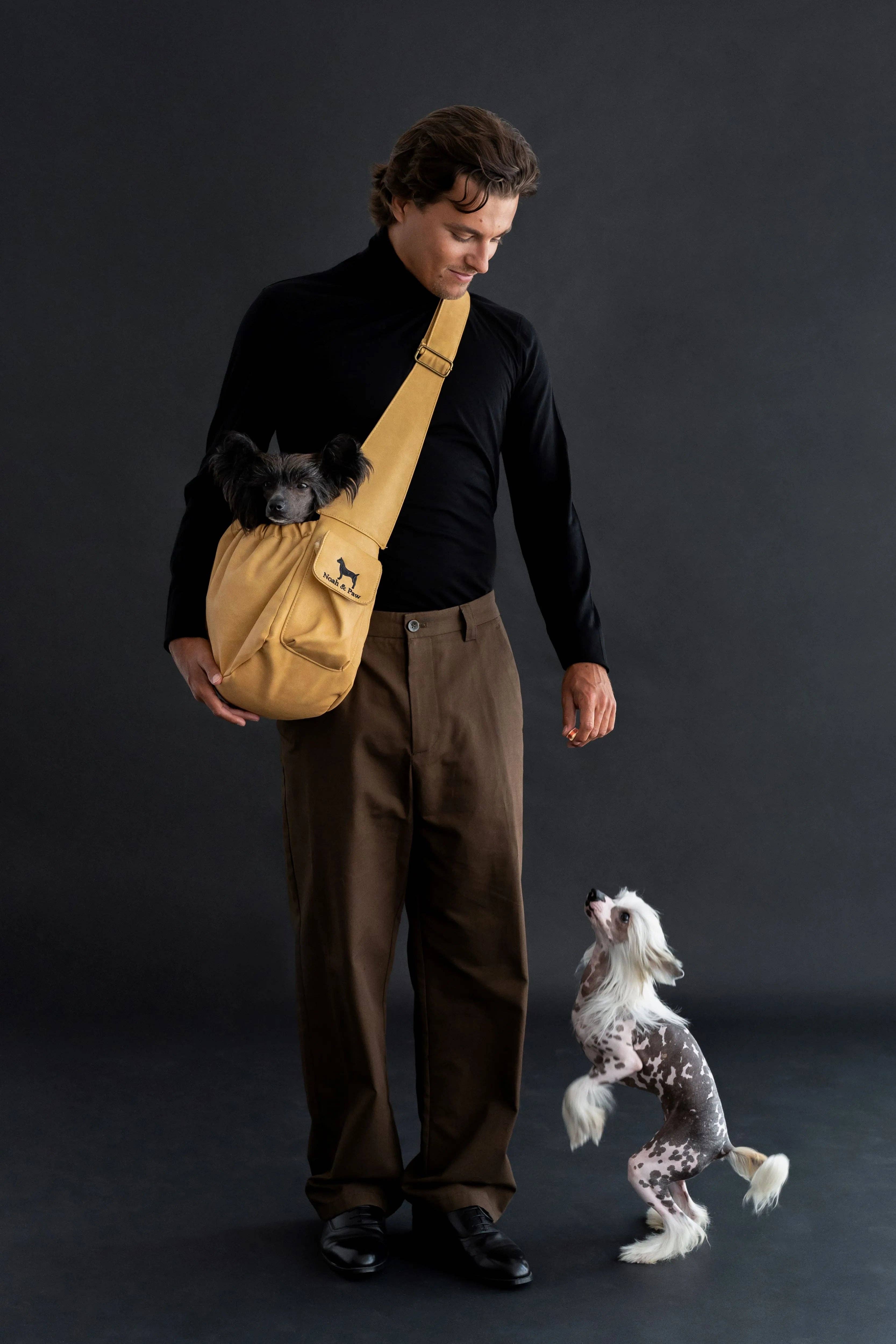 NOAH AND PAW LLC - Wholesale Pet Carrier - Cat/Dog - Vegan Leather Pet sling Carrier, Ruffle Style19