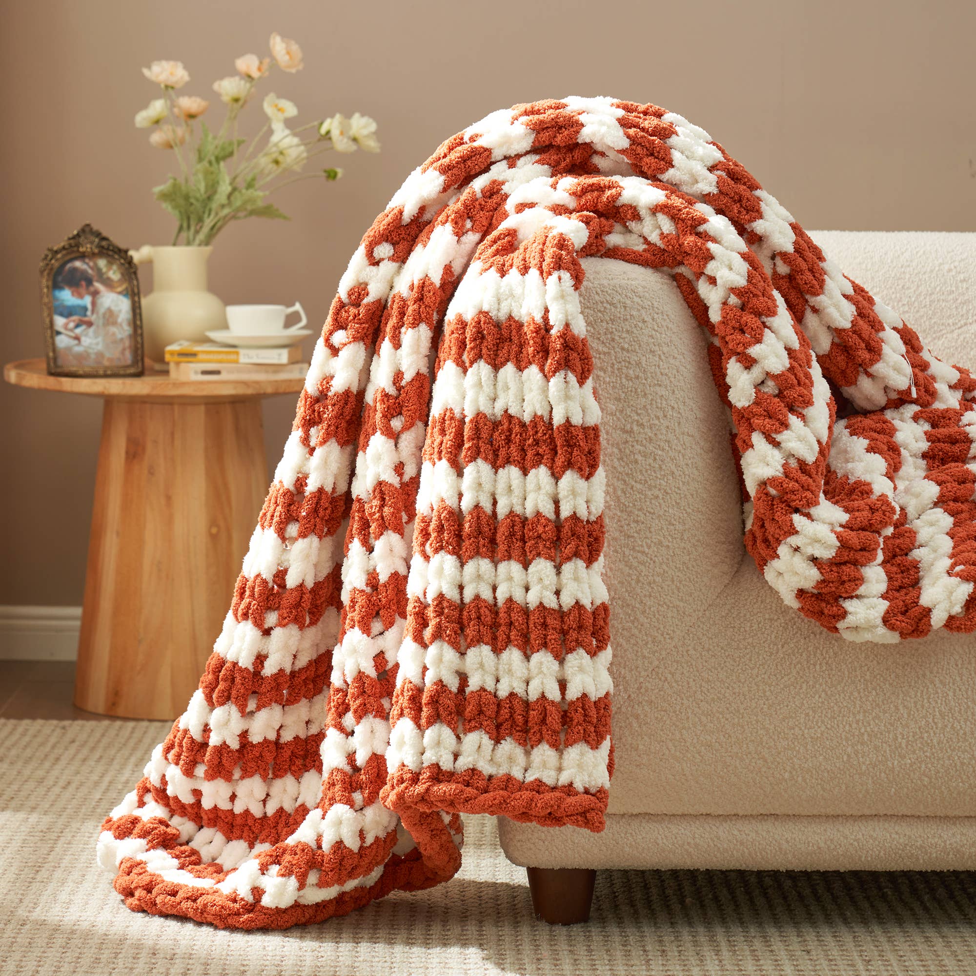 DreamValley - Wholesale Throw Blanket - AH Handmade Chunky Knit Cable Knitted Crochet Blanket12