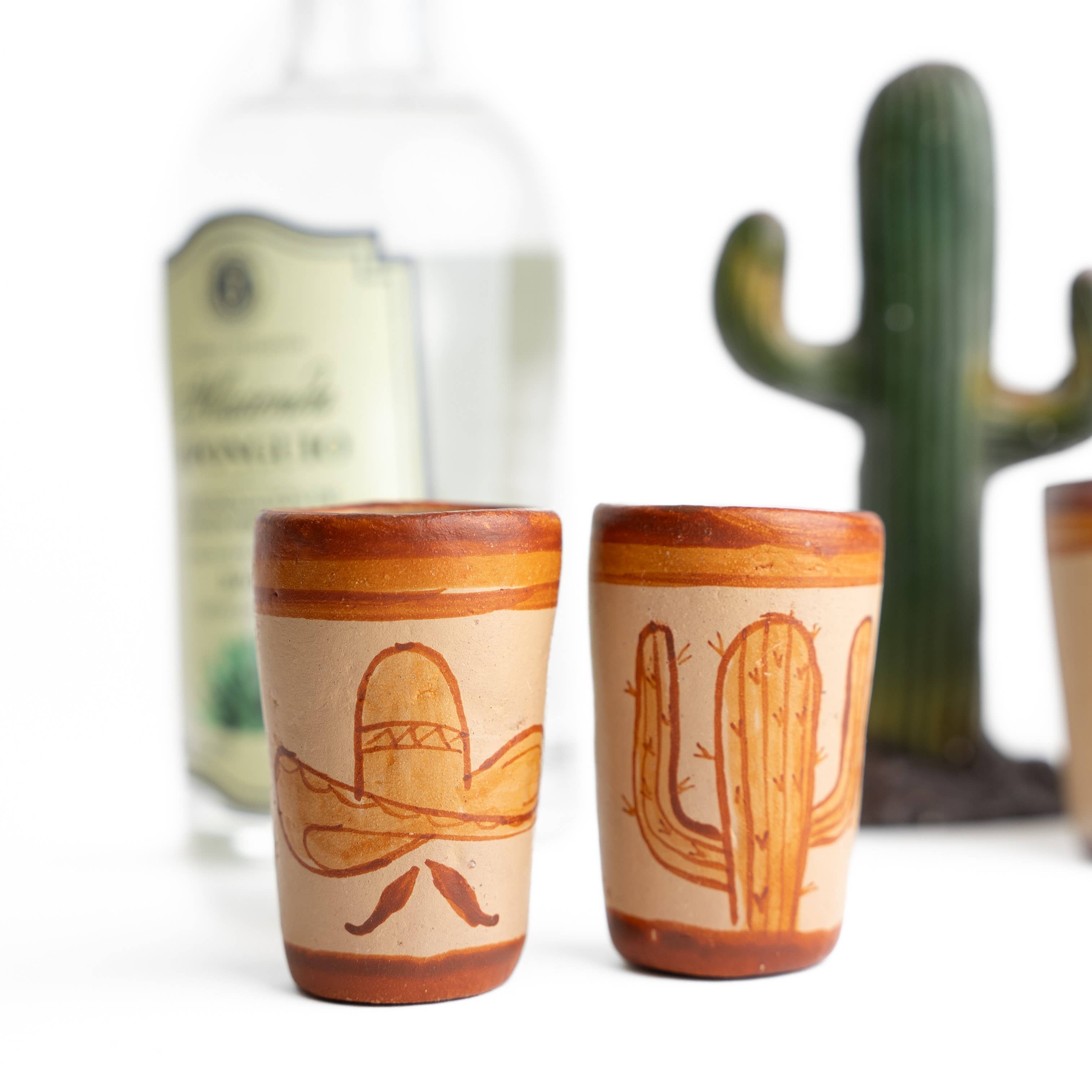 MEXTEQUIL - Wholesale Shot Glass - MEXTEQUIL Terracotta Tequila Shot Glasses - Set of 4 - Icons5