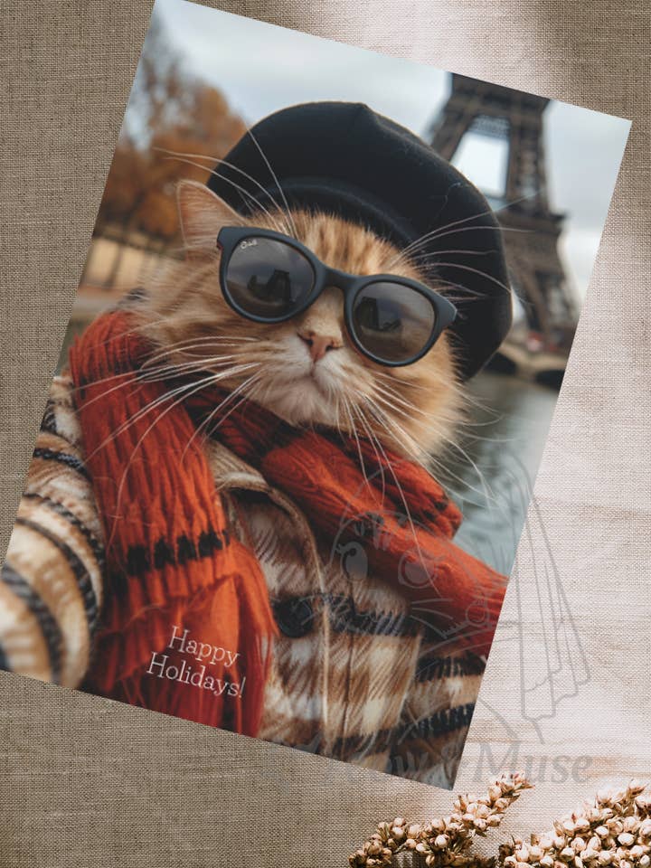 Ansichtkaart 'Fijne Feestdagen' for wholesale by Meow & Muse