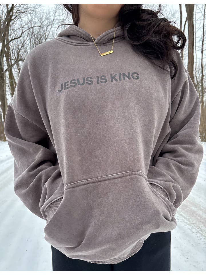 Elevated Faith - Wholesale Hoodie - Women's - Jesus Is King Brown Unisex Hoodie8