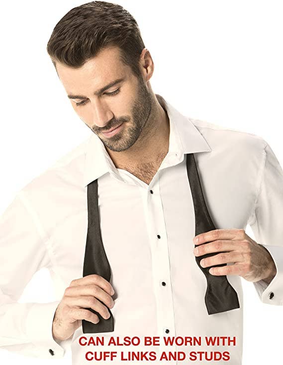 Tux-USA® - Vendita all'ingrosso Camicia button down - Uomo - Camicia elegante Luxe Microfiber® da uomo, vestibilità regolare, camicia da smoking8