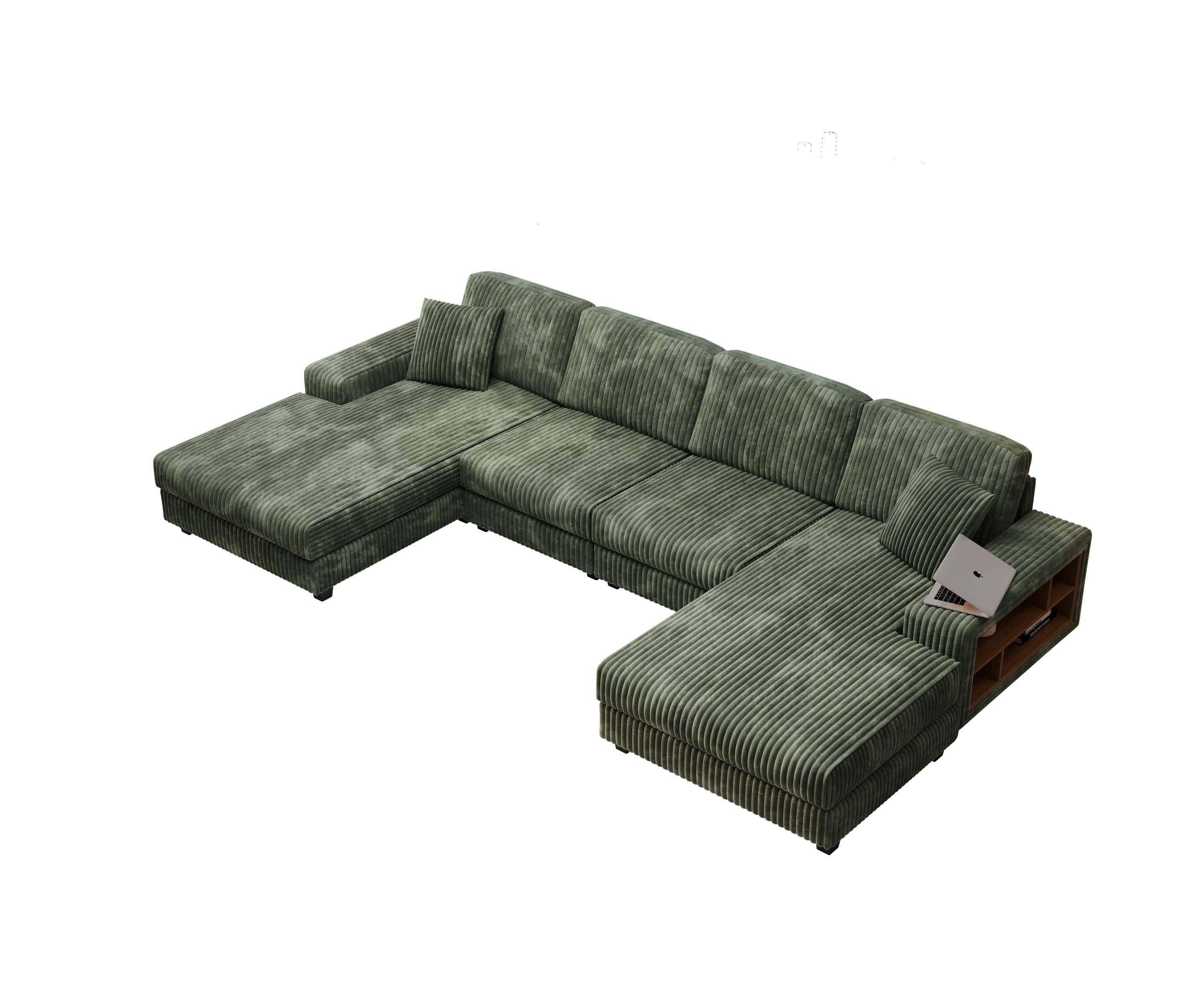 HOMYCASA DESIGN INC - Wholesale Sofa - 4-Seater U-Shaped Modular Sectional  Sofa & Corduroy Fabric13