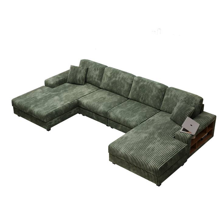 HOMYCASA DESIGN INC - Wholesale Sofa - 4-Seater U-Shaped Modular Sectional Sofa & Corduroy Fabric13