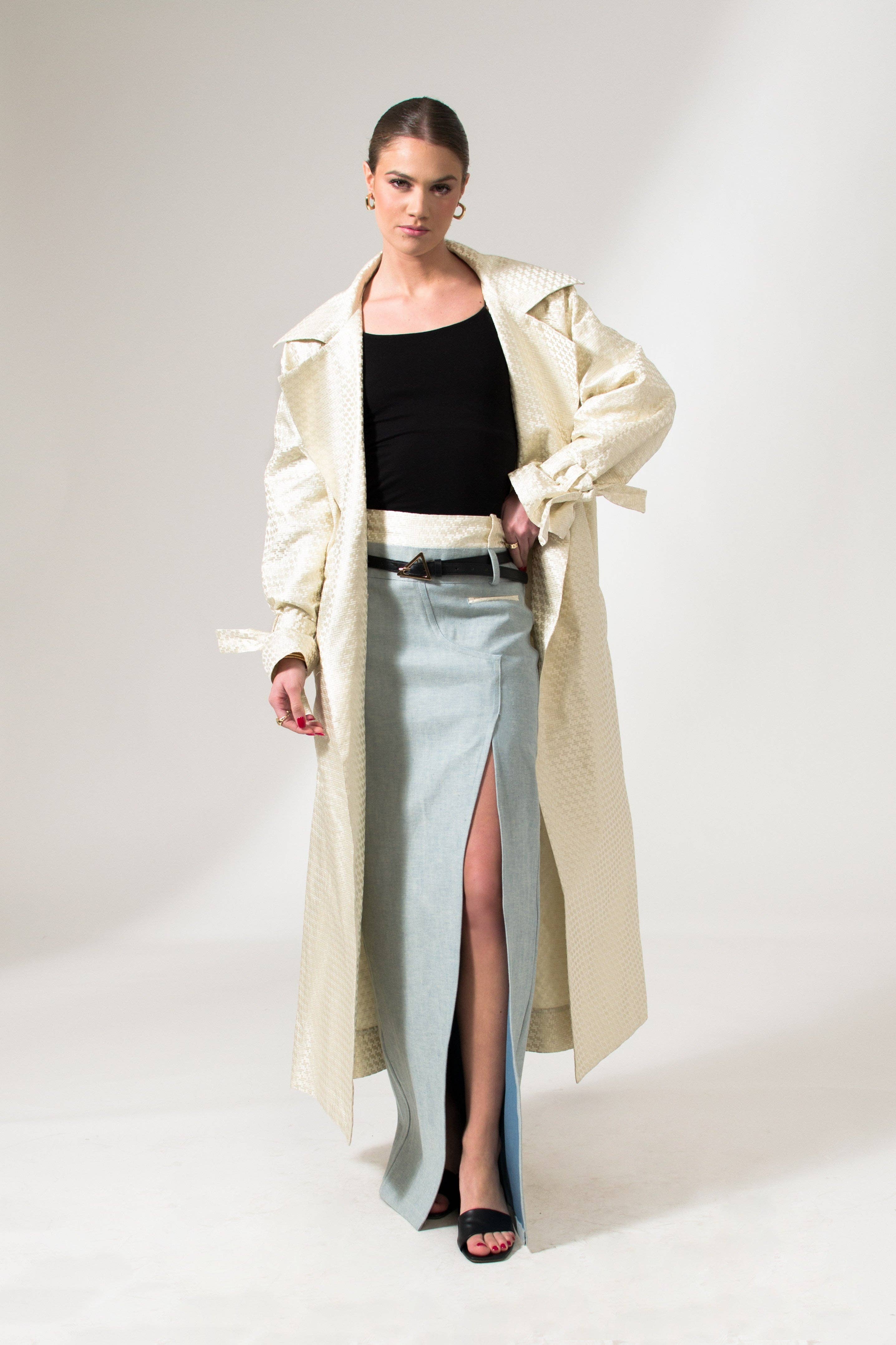 Cream White The Mae Trench Coat for wholesale on Faire9