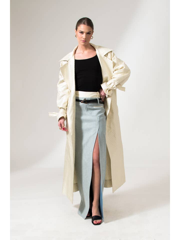 Cream White The Mae Trench Coat for wholesale on Faire9