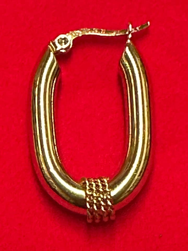 Handcrafted Gold Plated Hoops with Rope Detail for wholesale by The Curator