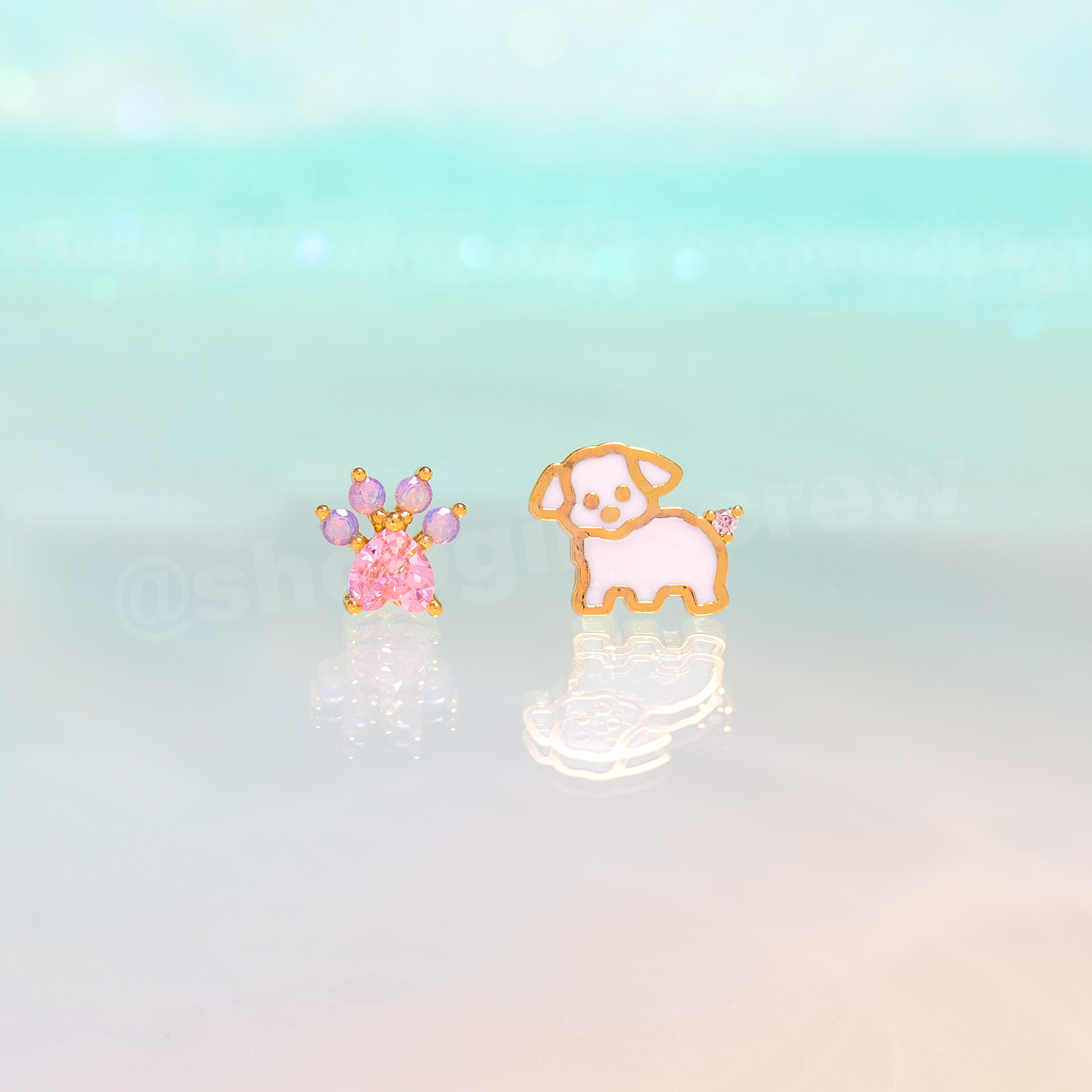 Girls Crew – wholesale Solitärörhängen – Tass-tastic Pup Studs5