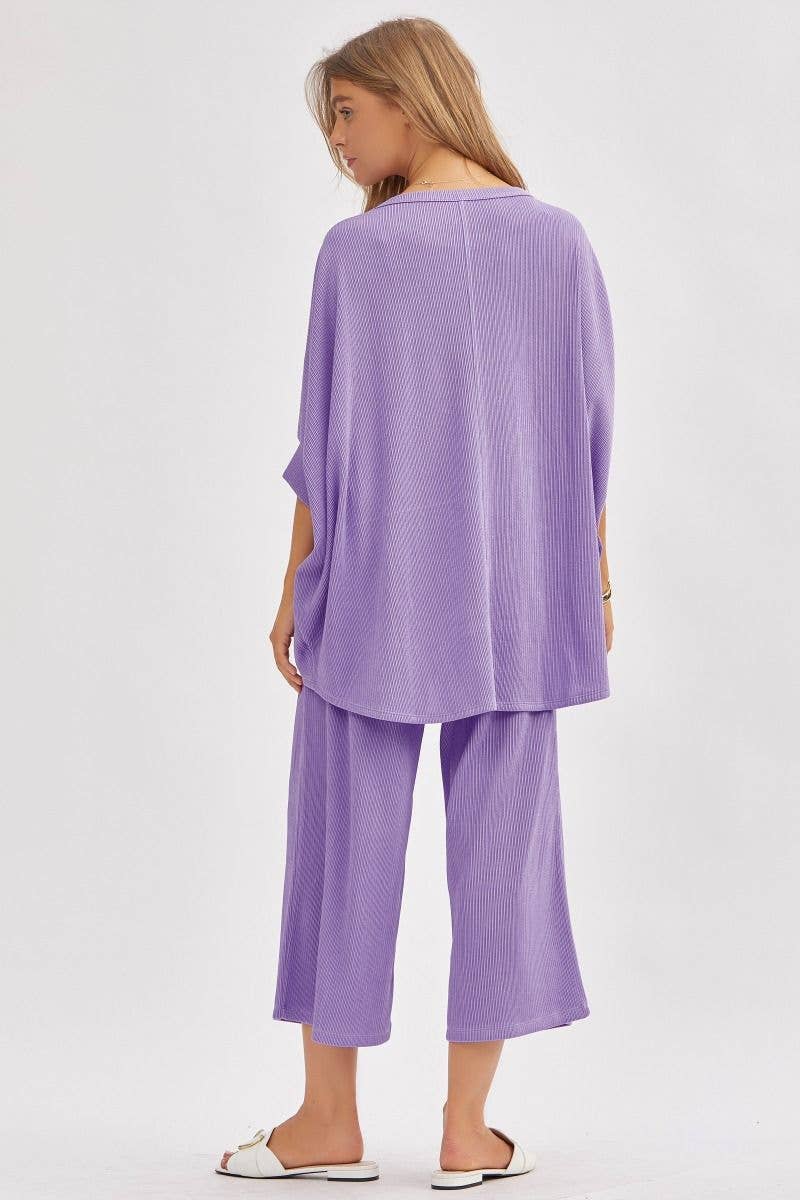 Dear Scarlett – Engroshandel Top- og buksesæt (IKKE Loungewear) - Dame – Solid Bluse + Bred Ben Sæt TRVSET-BALI11