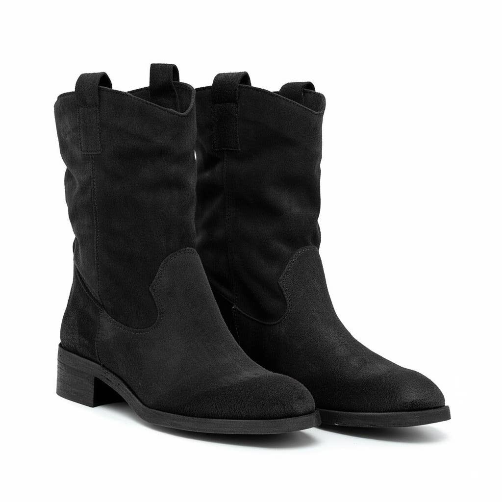 WALKING NOW SRL - Wholesale Booties - Women's - Art.B11 Women's black suede ankle boots