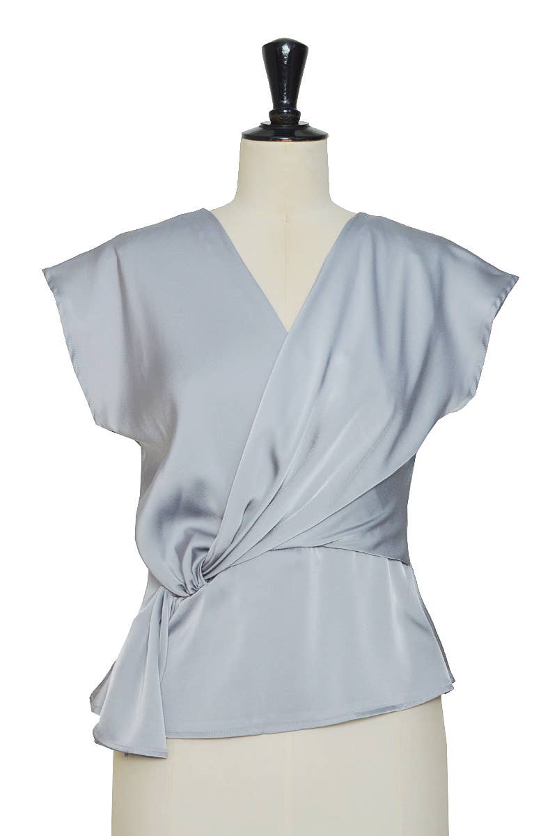 ELLI WHITE - Vente Chemisier – femme - Top en satin sans manche noué8