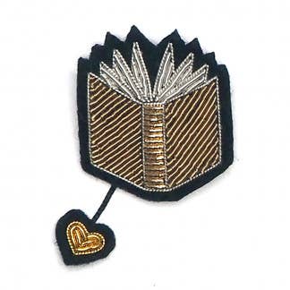Hand embroidered brooch - Looking for the Book for wholesale by Macon & Lesquoy