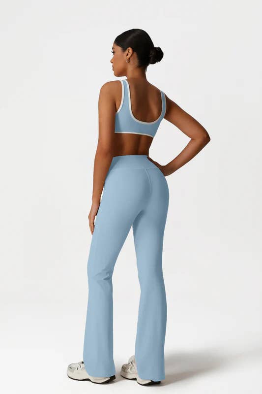 Sodalemon - Wholesale Activewear Set - Women's - Women High-Waisted Yoga Set: Sports Bra + Flared Pants4