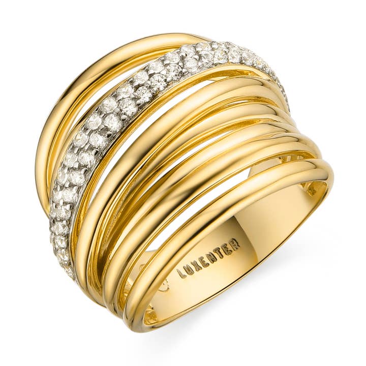 Anillo Luxenter de Plata de Ley 925 y Circonita Brillante acabado oro 18k - Aslor para venta al por mayor de Luxenter