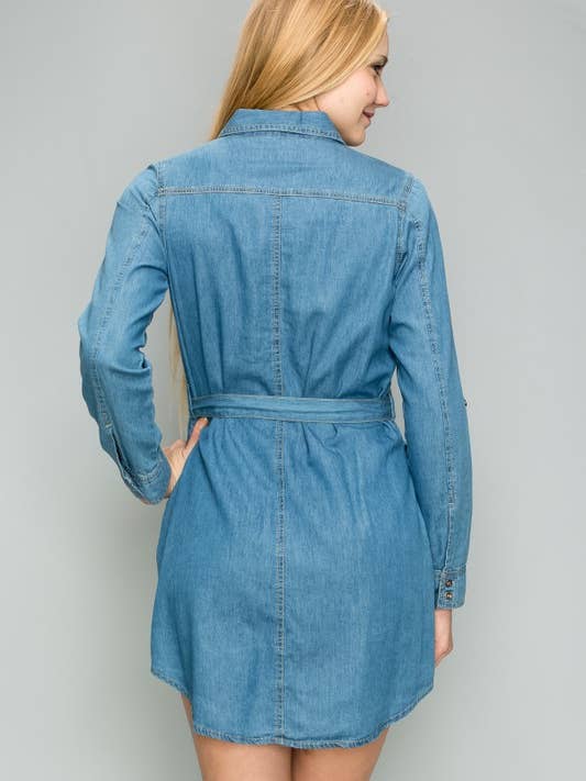 Robe en Denim Longue en Tricot à Manches Longues pour la vente par Bagel