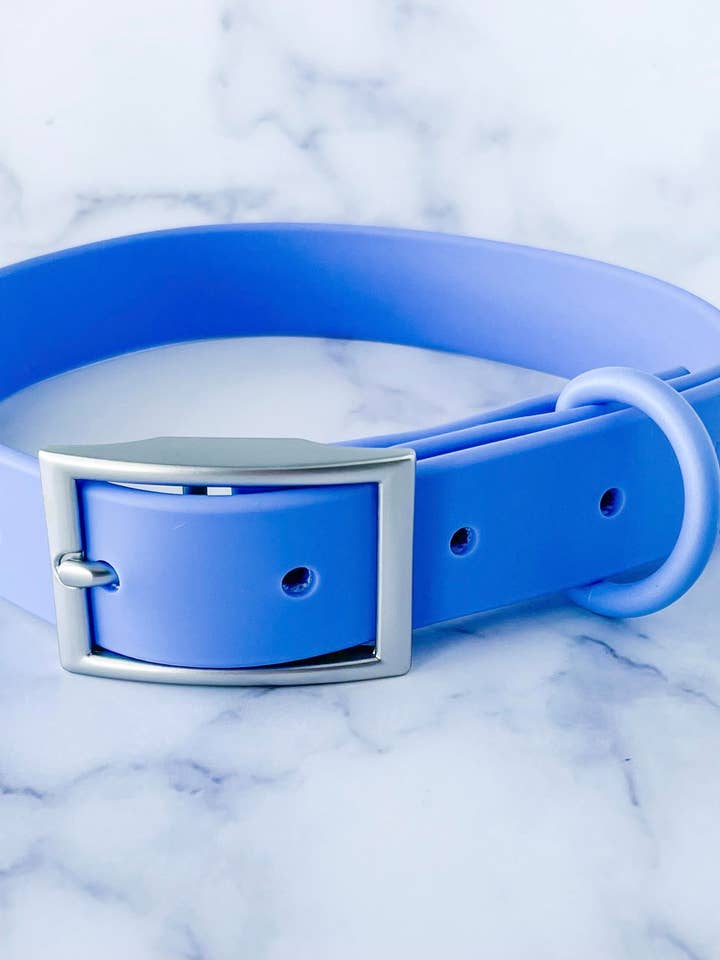 Waterproof Blue Dog Collar for wholesale by Taylor's Pawsome Shop
