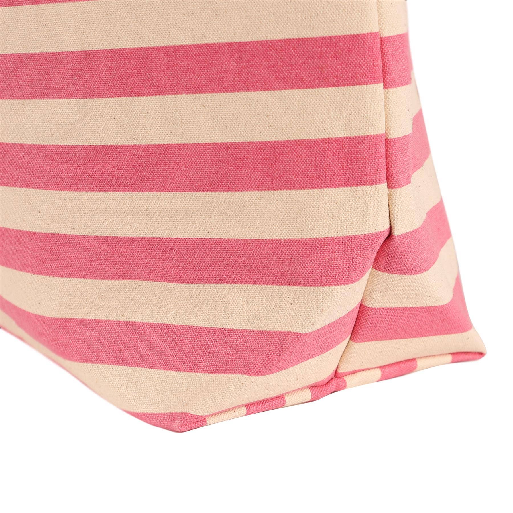 Rinkit Pty Ltd - Wholesale Beach Bag - Large Striped Canvas Tote Beach Bag - 55cm x 36cm - By Nicola Spring6