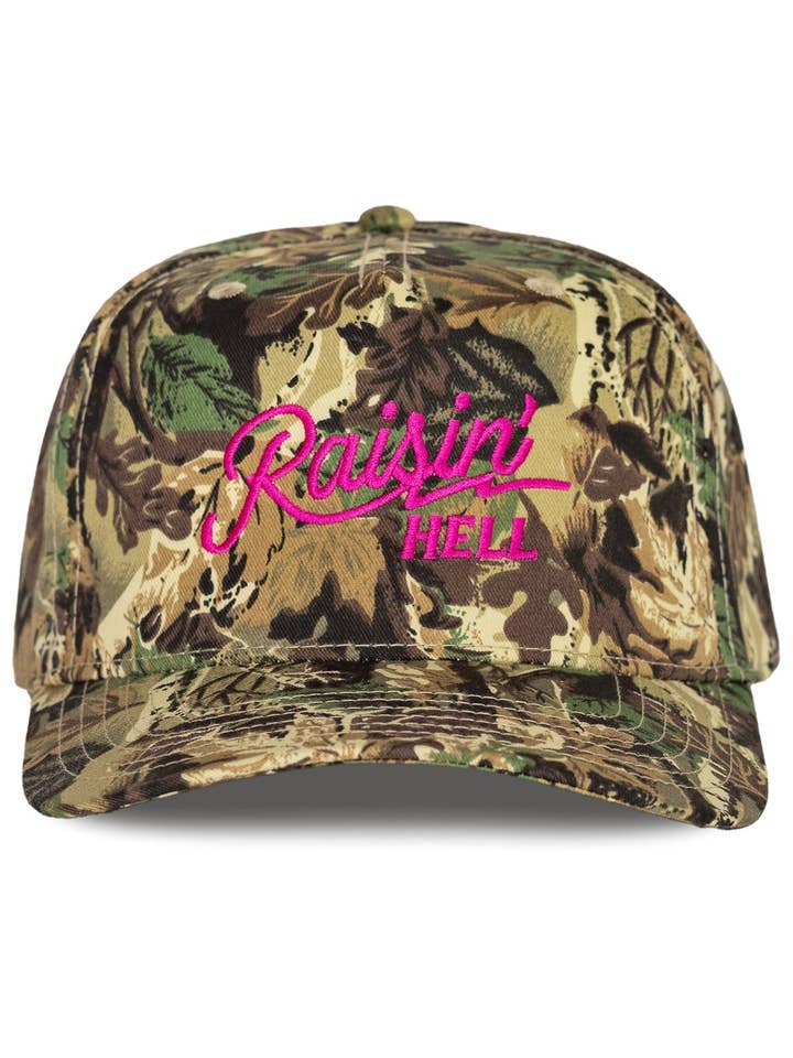 Raisin Hell Camo Snapback for wholesale by Friday Feelin'
