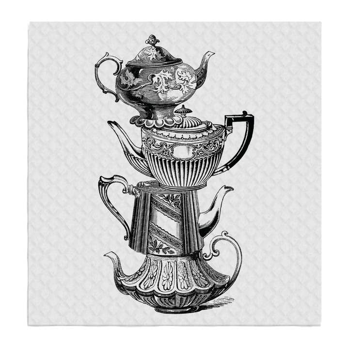 Tea Pots Stacked, SWEDISH DISH CLOTHS for wholesale by Avery Lane Gifts