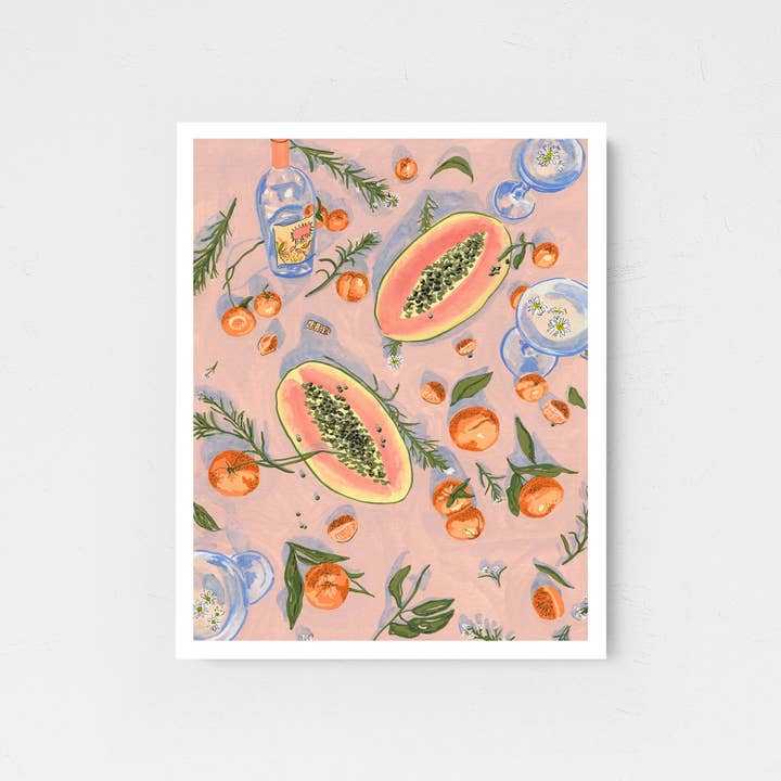 Art & Design by Shayna Sell – wholesale Art print – Pink Papaya Art Print